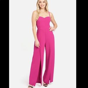 Bebe Pink Scuba Crepe Jumpsuit